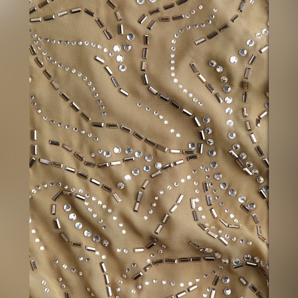 NWT H&M EDITION Embellished Rhinestone Skirt in Khaki Green - Picture 6 of 11